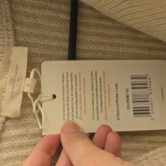 Sezane Luan Cotton/wool Cream Knit Dress - Picture 8 of 11